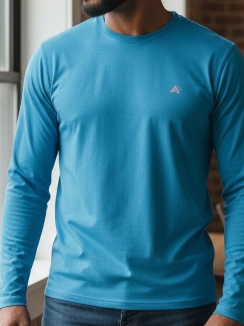 Arctic Cool Mens Sz L Blue Long Sleeve Hydrofreeze Base Layer Cooling Top